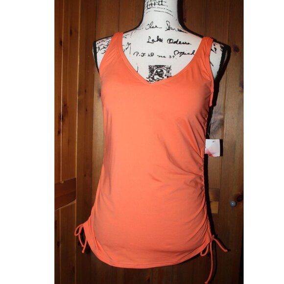 Land's End Coral Chlorine Resistant Underwire Tankini Swimsuit Top Size 10 - Picture 2 of 9